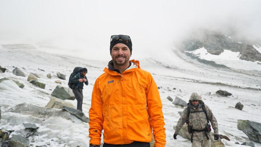 Student on glacier